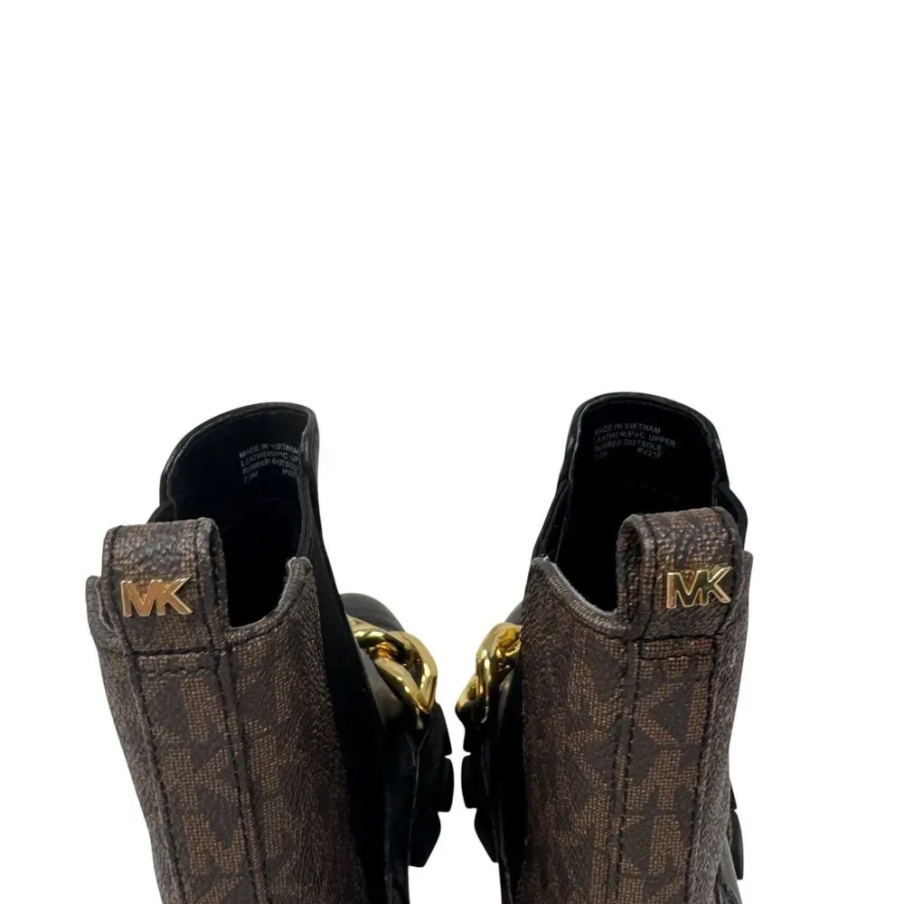 MICHAEL Michael Kors Women Scarlett Bootie Chelsea Boots chain Size 7.5